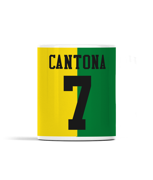 Green and Gold kit - Cantona 7 Mug - Retro