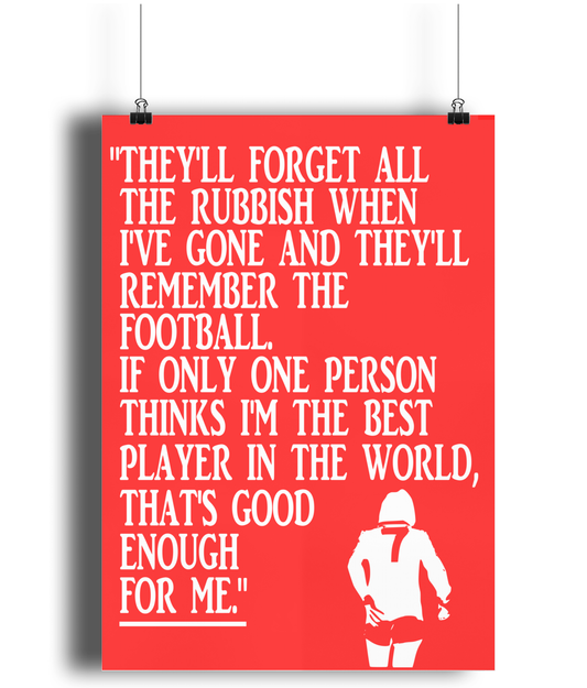 George Best Quote Wall Art - United