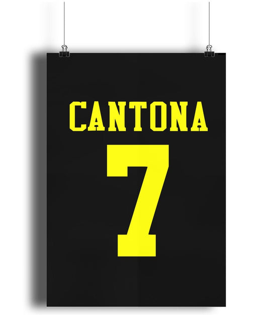 Manchester United Black Retro Eric Cantona strip - Print - Retro