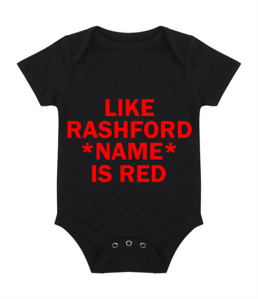 Like Rashford *CUSTOM NAME* Is Red - Childrens Manchester short sleeved baby suit