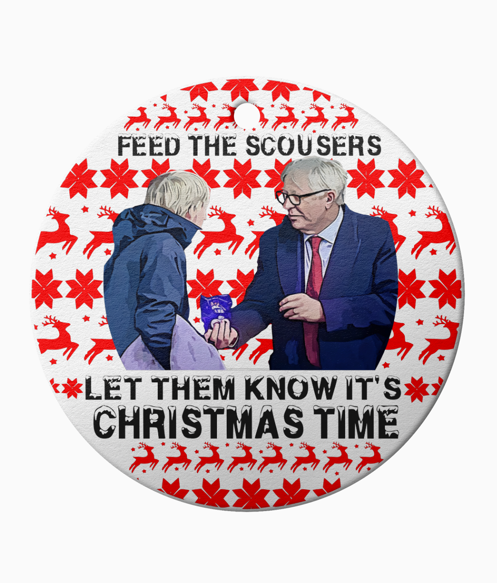 Feed the Scousers - Ceramic Tree Decoration - with string for hanging.
