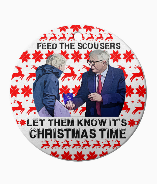Feed the Scousers - Ceramic Tree Decoration - with string for hanging.