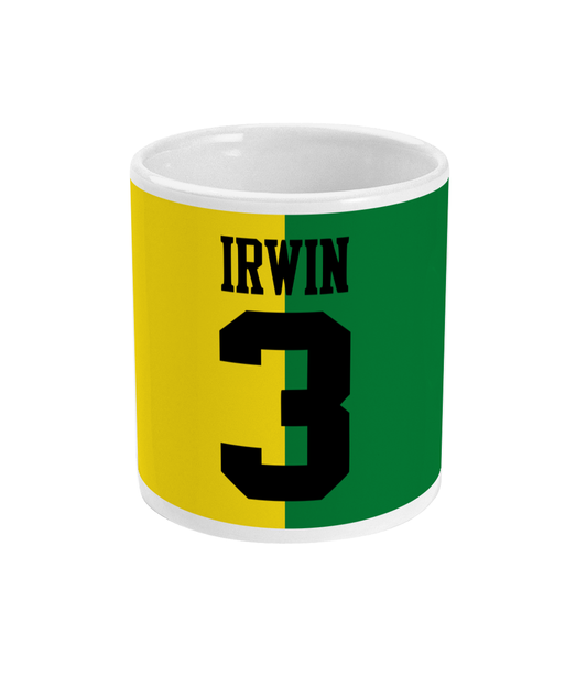 Green and Gold Retro Denis Irwin strip - Mug - Retro